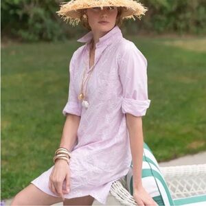 Julia Amory Swizzle Shirt Dress NWT Embroidered Button Front